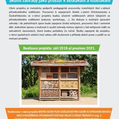 Školní zahrady jako prostor k setkávání a vzdělávání
